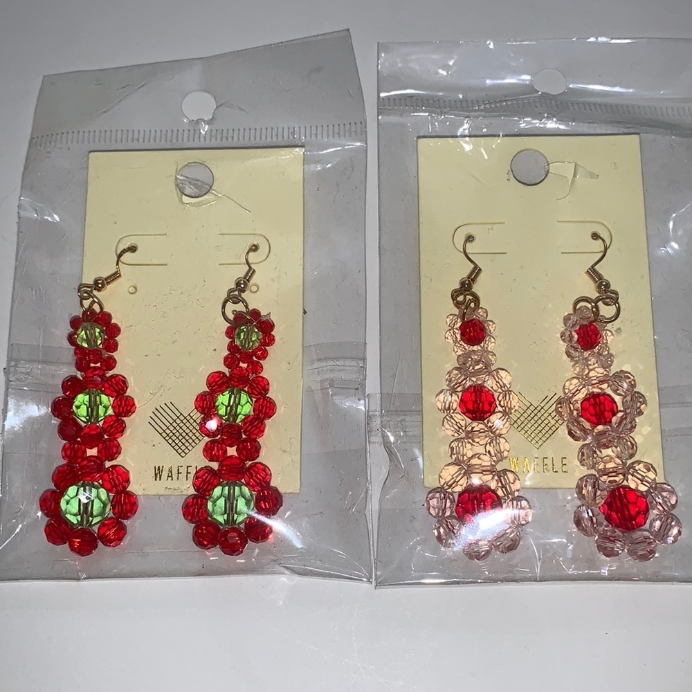 (2)- Waffle Tiered Earrings